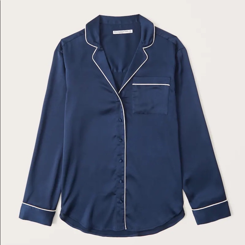 abercrombie satin long sleeve sleep shirt